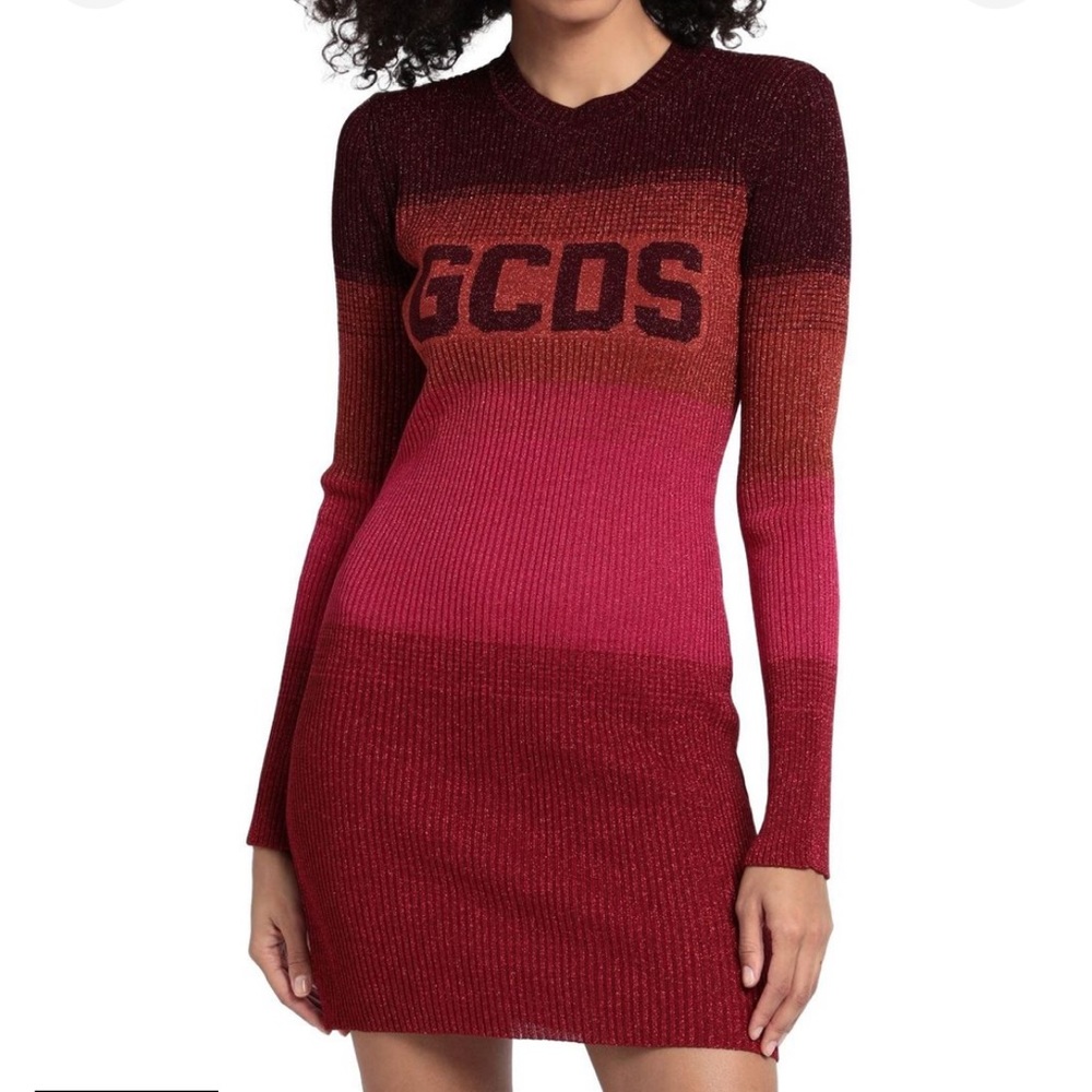 GCDS knit pattern mini dress